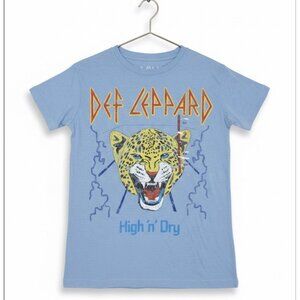Def Leppard High N Dry Graphic Band T Shirt XXS Blue Licensed NEW